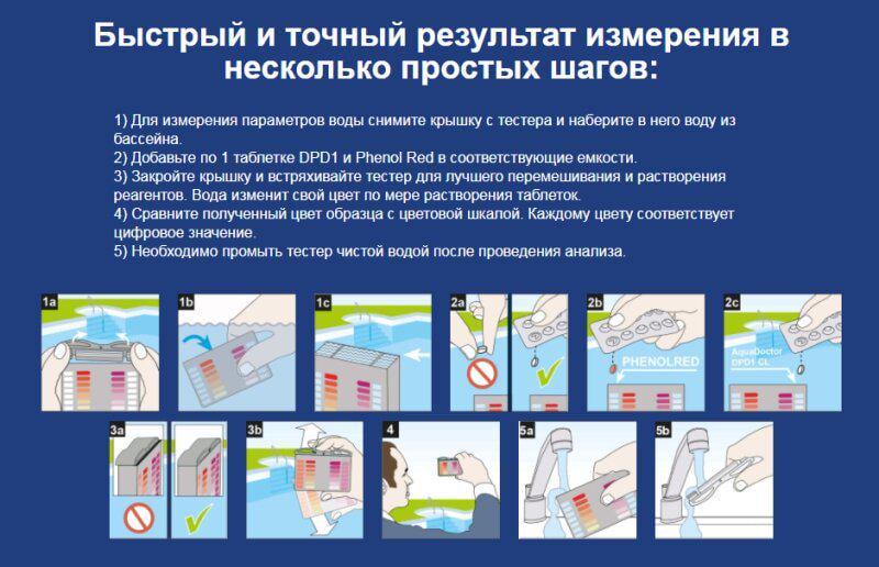 Тестер таблетковий AquaDoctor Test Box pH/вільний хлор - фото 3