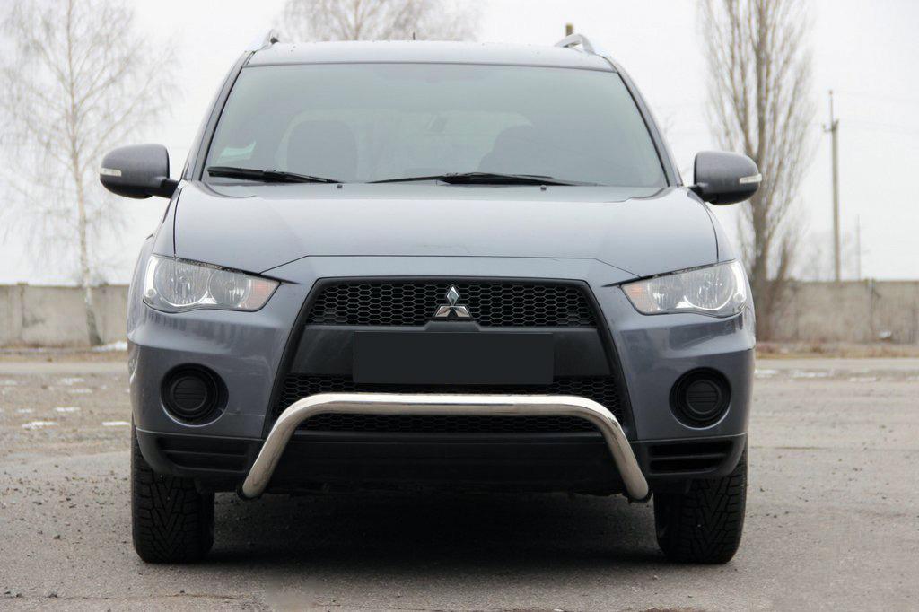 Кенгурятник WT007 CAN для Mitsubishi Outlander 2006-2012 гг. нержавеющая сталь Хром