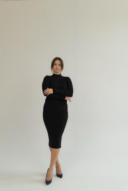 Платье вязаное с открытой спиной WALERI one size Черный