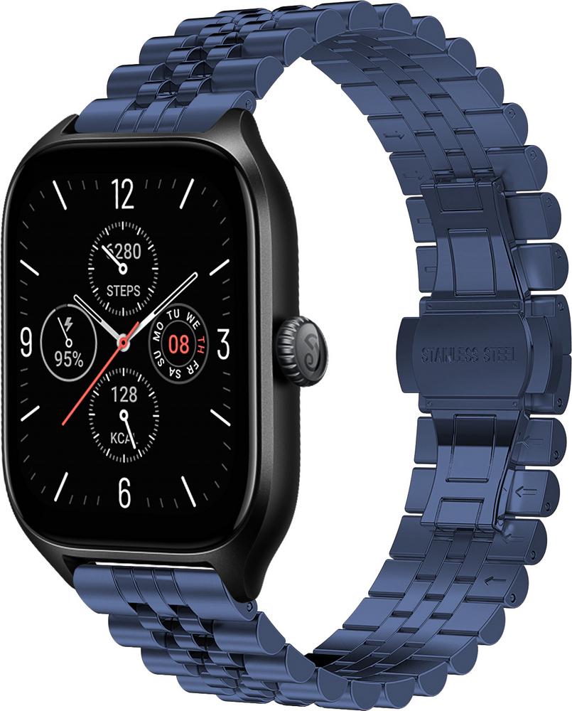 Браслет металлический Stech для Amazfit GTS 4/Mini Blue (29519-28)