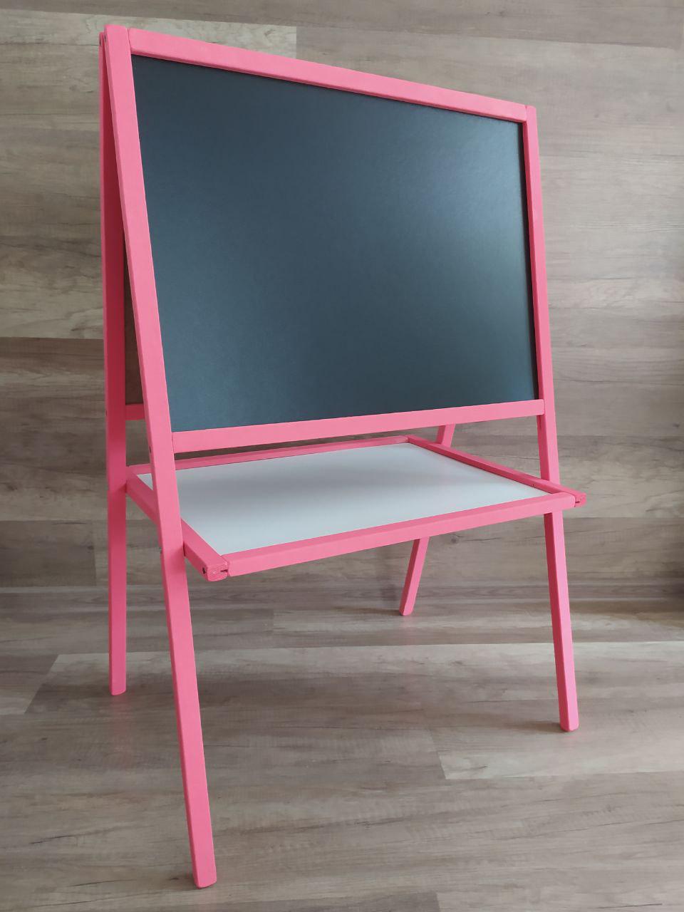 Двухсторонний мольберт детский магнитный 3в1 Розовый
