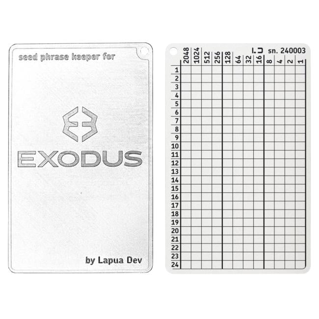 Планшет мнемонический Lapua Seed Phrase Keeper for Exodus 24 BIP39 слов (LSPKM/LE24BIP39)