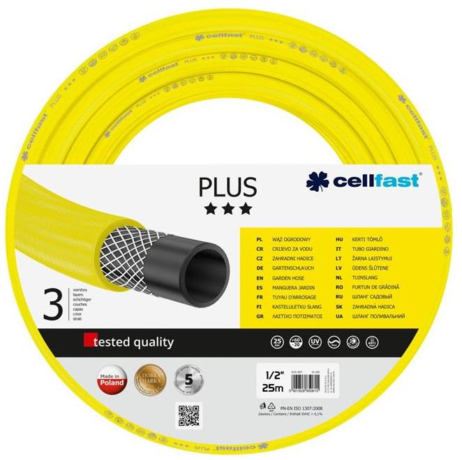Шланг садовый Cellfast PLUS 1/2" 25 м 3 слоя до 25 бар -20-+60 °C (10-200_CELLFAST)