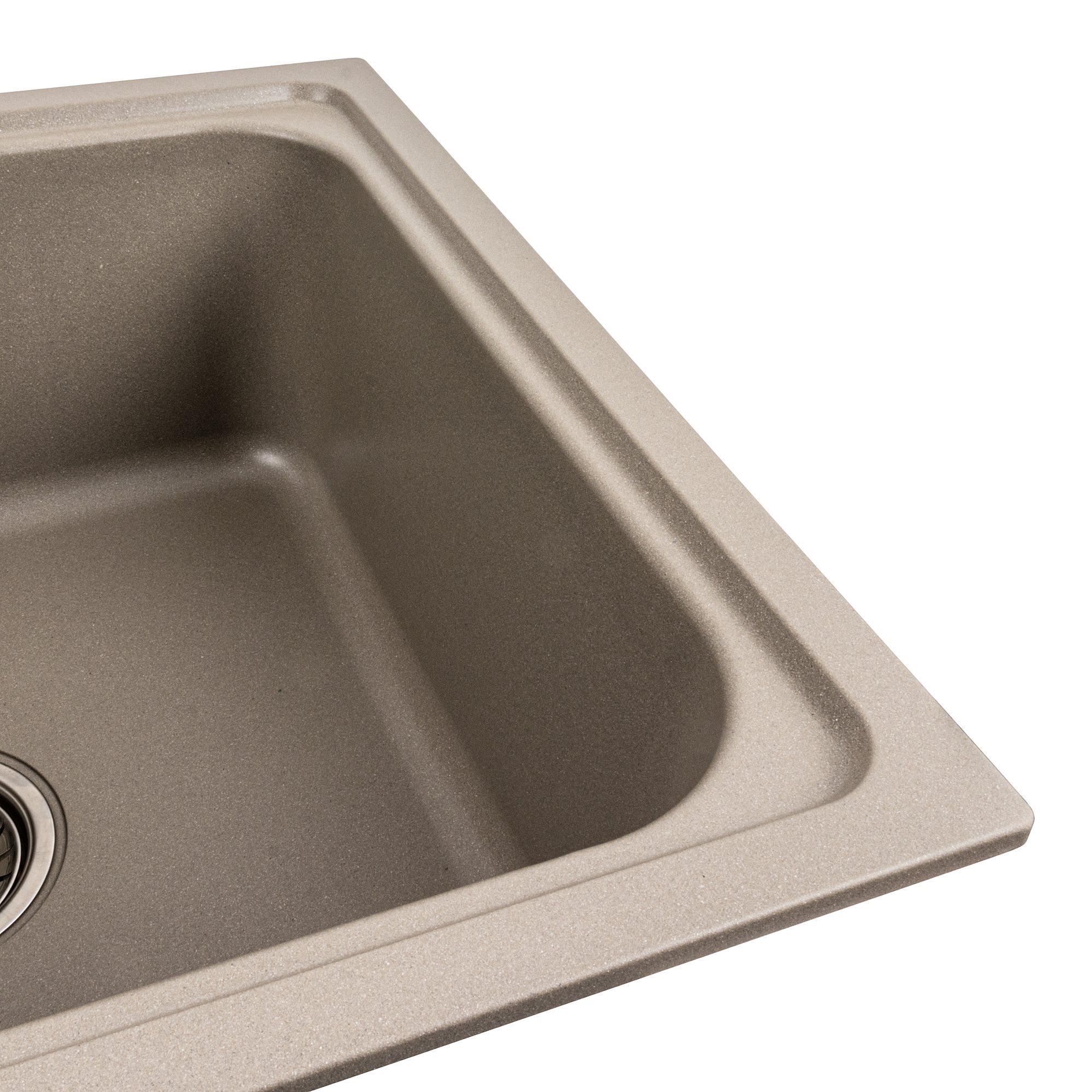 Мийка гранітна для кухні Platinum 7950 Equatoria матова Титан - фото 3