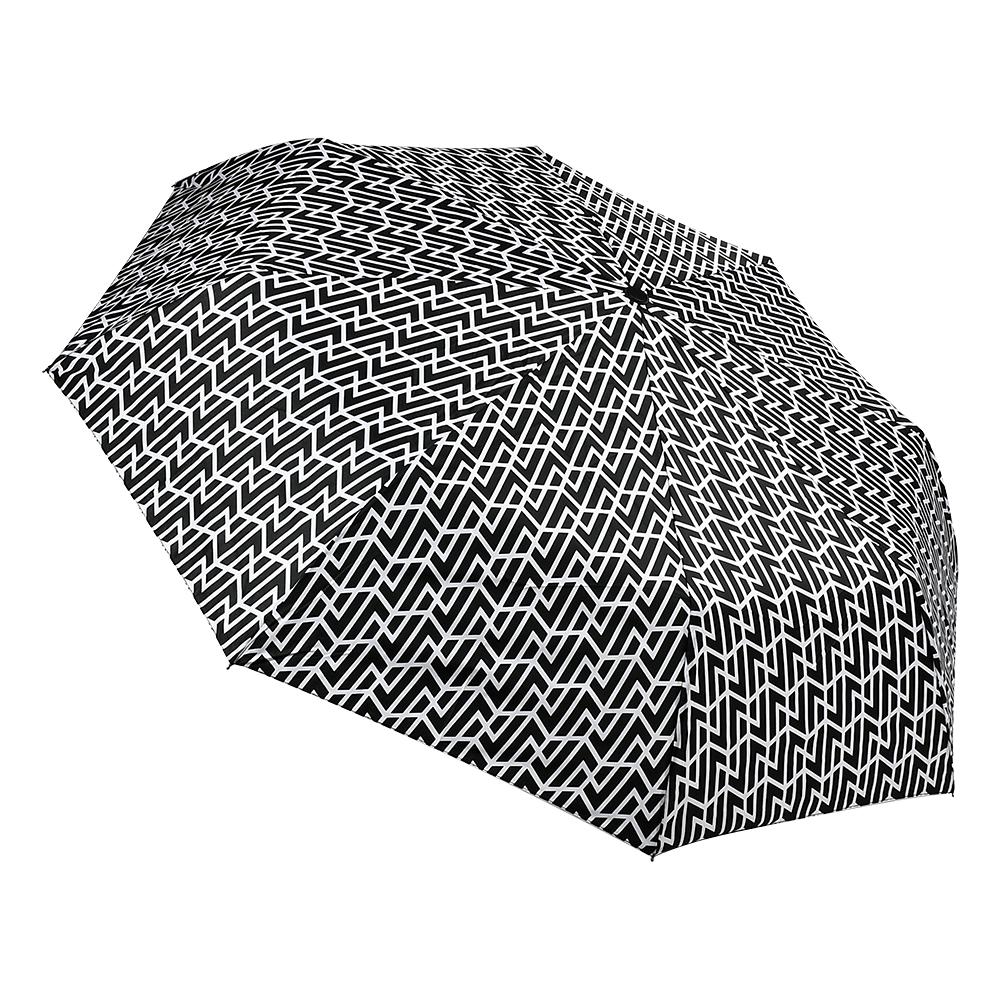 Зонт автоматический с чехлом Stenson R95041 Принт с кругами и квадратами 110 см на 8 спиц Черный с белым (26449335)