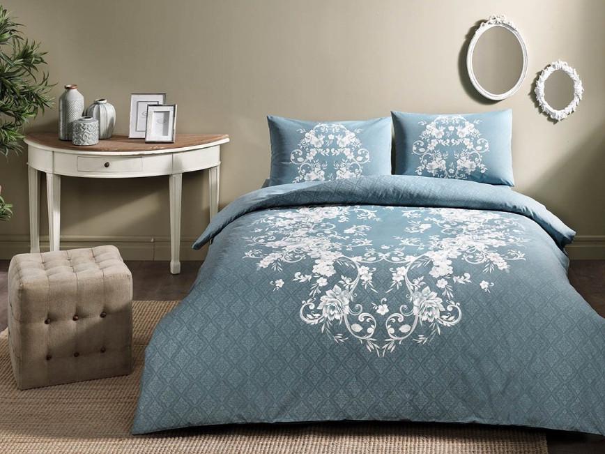 Постельное белье Tac Sonya mint ранфорс Голубой