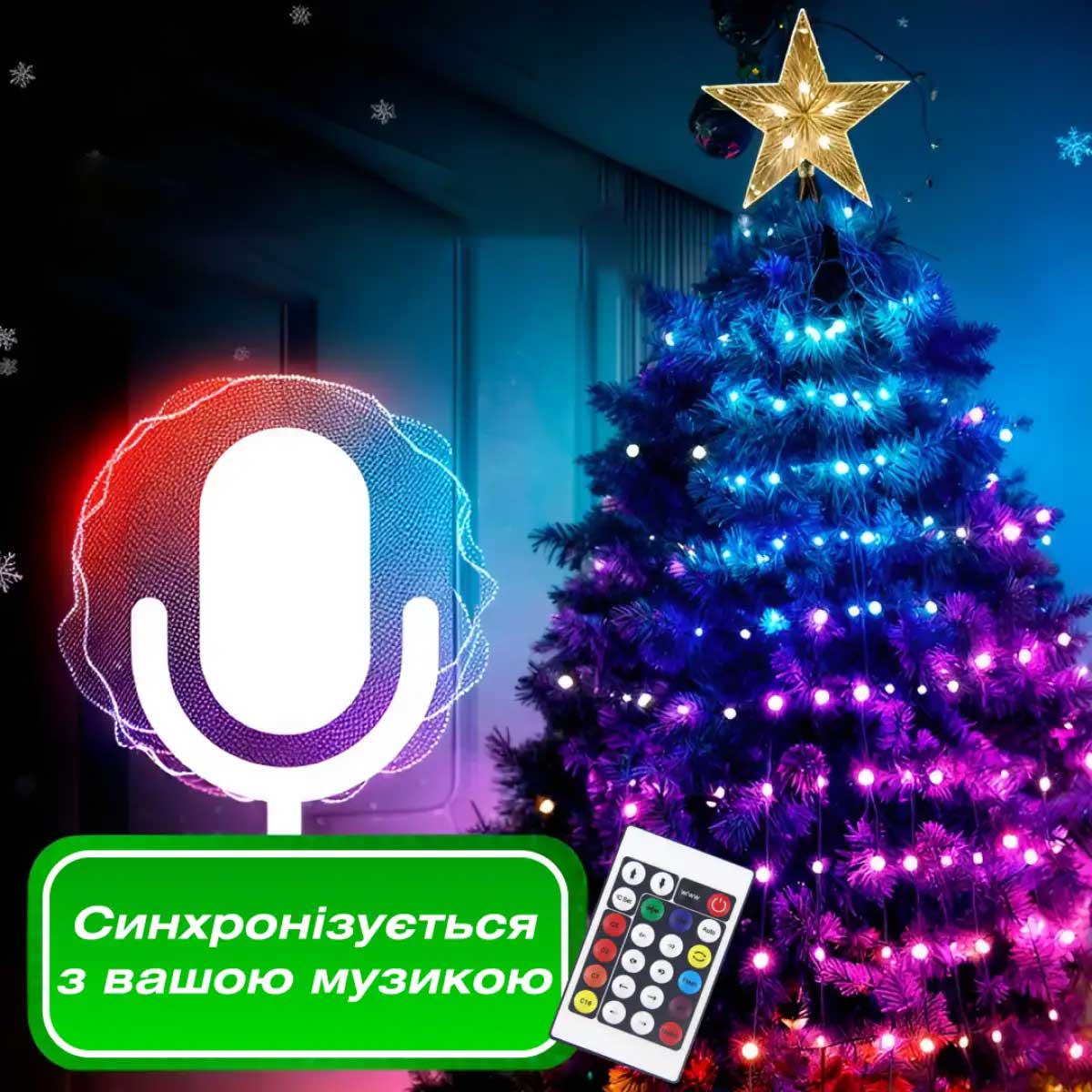 Гирлянда умная Smart 250 LED с управлением со смартфона 2,5 м Разноцветный (5355) - фото 7 Гирлянда умная Smart 250 LED с управлением со смартфона 2,5 м Разноцветный (5355) - фото 7