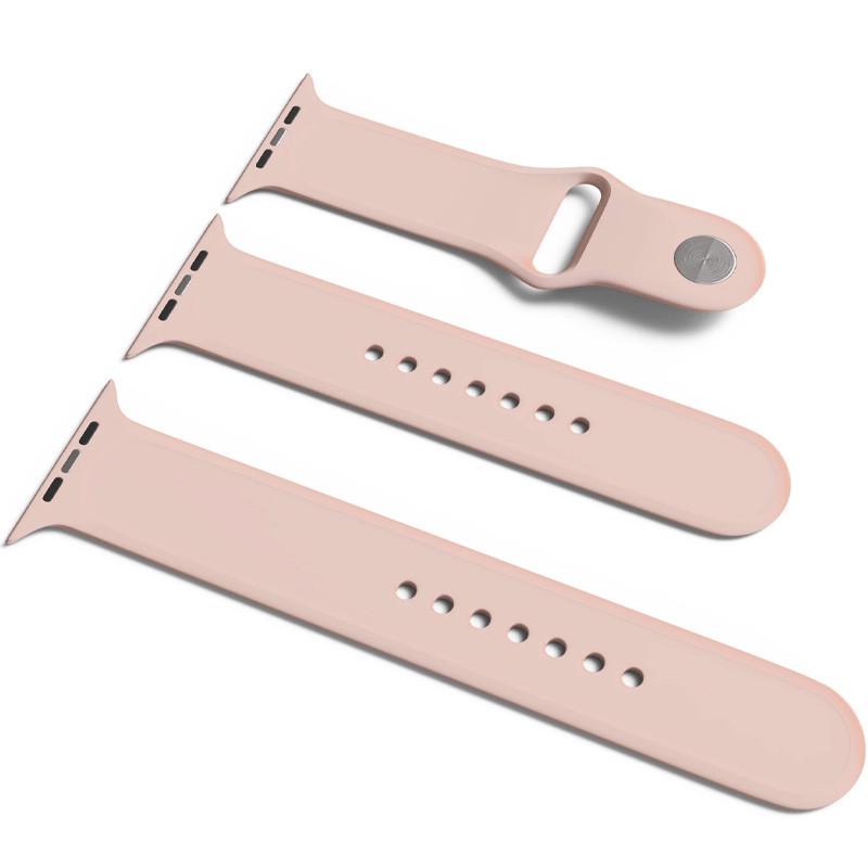 Ремінець силіконовий для Apple Watch Sport Band 42 ser.1-3 44/45/46/49 мм S/M & M/L 3 шт. Pink Sand