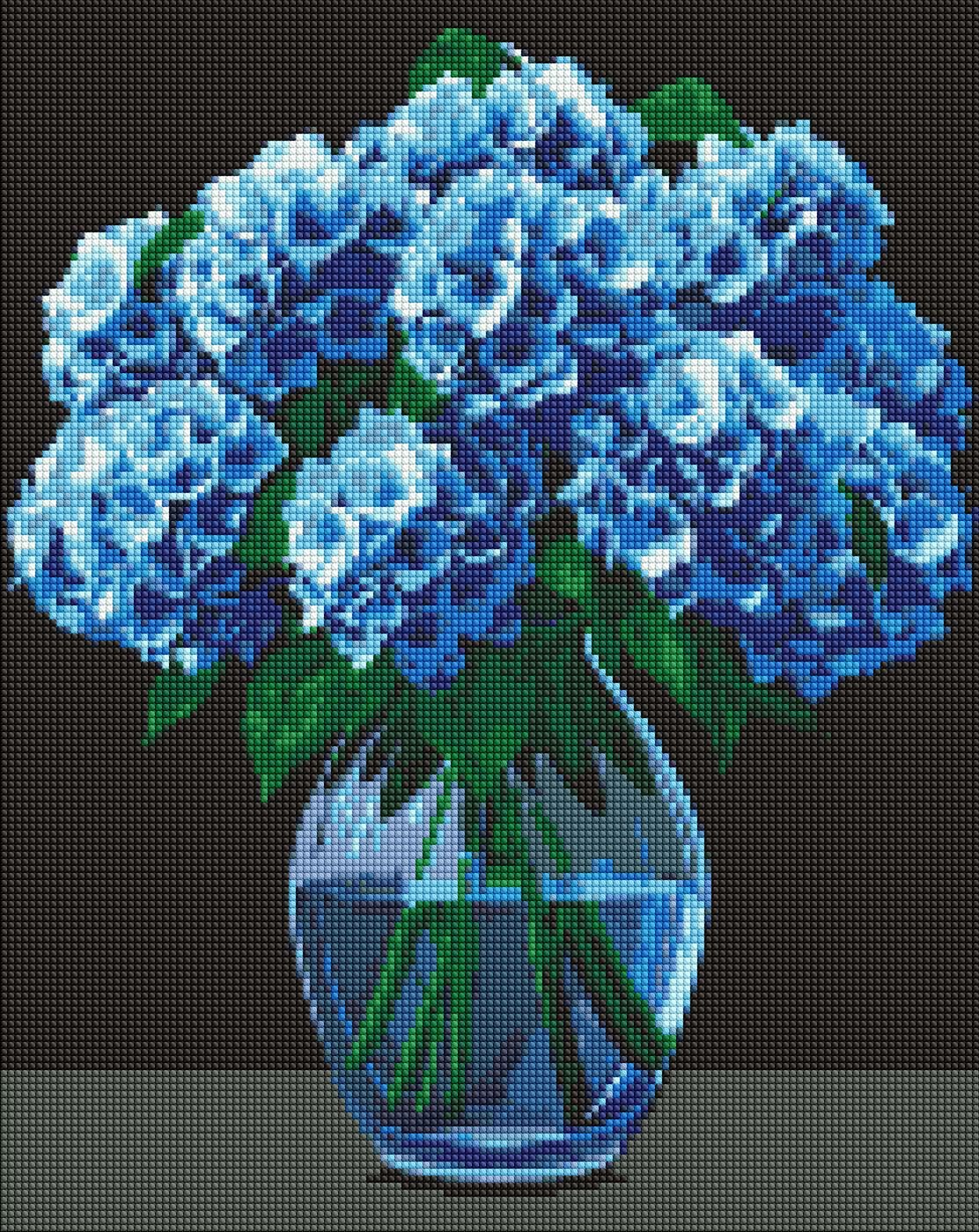 Набір з алмазною мозаїкою Ideyka Букет гортензій AMO8001 з АВ стразами 40x50 см (MTT-184122)