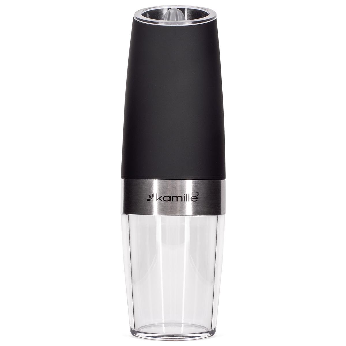 Мельница для специй электрическая Kamille KM-7055 из нержавеющей стали и стекла 20х5,3 см Черный (150-84-7055)