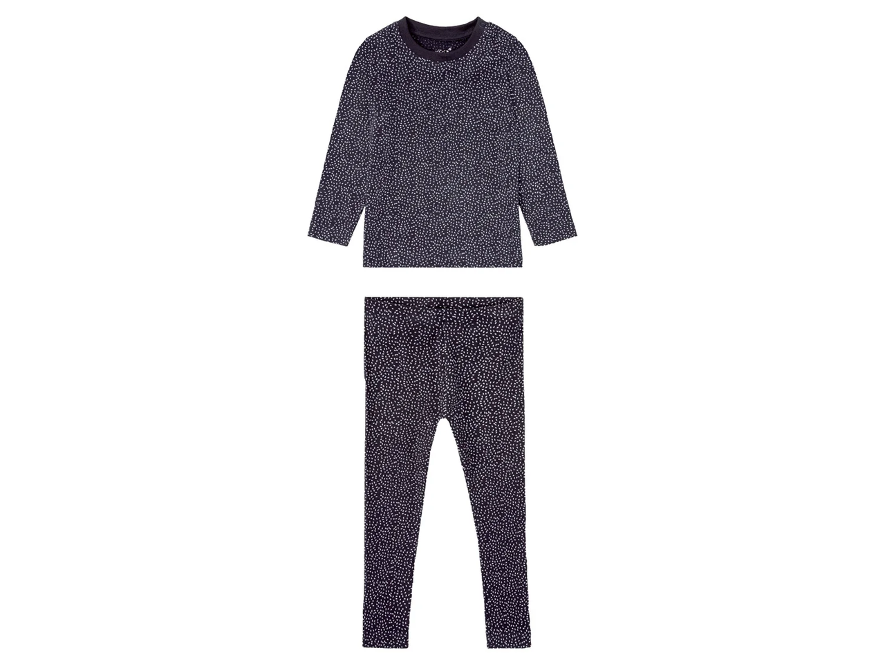 Піжама для дівчинки Lupilu Лонгслів та легінси 86-92 см Чорний/Білий крапочки (2431328499)