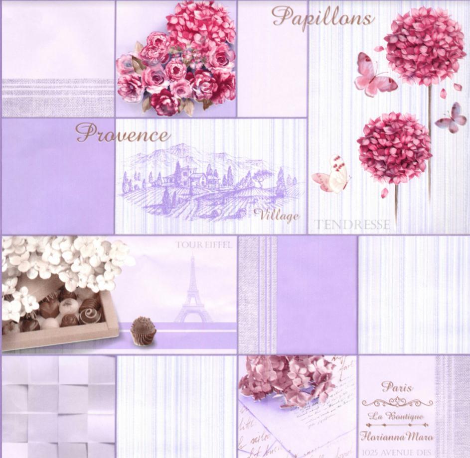 Обои влагостойкие Эксклюзив Люкс на бумажной основе 0,53х10,05 м Фиолетовый (212-05)