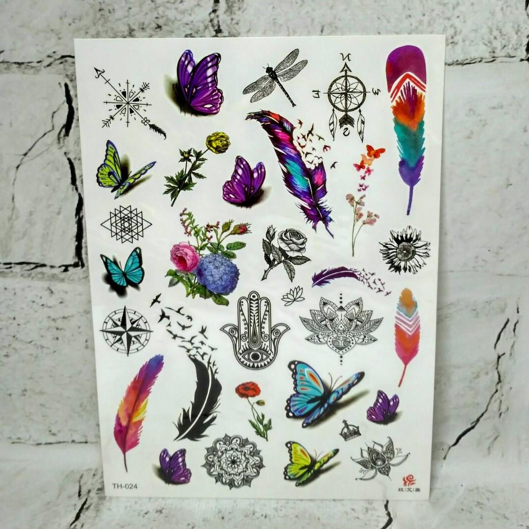 Тату временные Микс лист 15x21 см (TH-024)