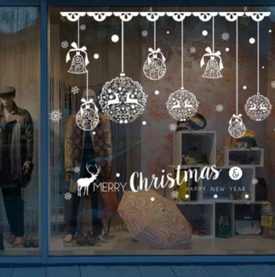 Наклейки новогодние силиконовые 50х70 см Белый (8100/4) - фото 2 Наклейки новогодние силиконовые 50х70 см Белый (8100/4) - фото 2