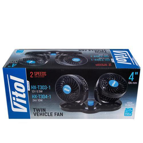 Вентилятор VitOl HX-T303-1 4" 12V 6,5W подвійний дві швидкості - фото 2