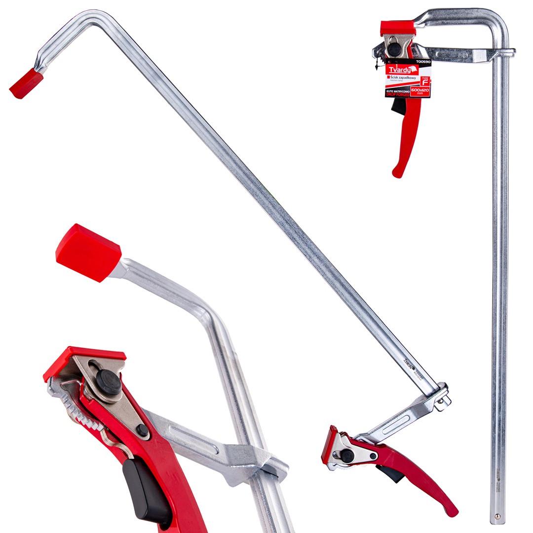 Струбцина сталева Tvardy T00589 тип F храпова система пластикові 500 кг 500x120 мм - фото 2