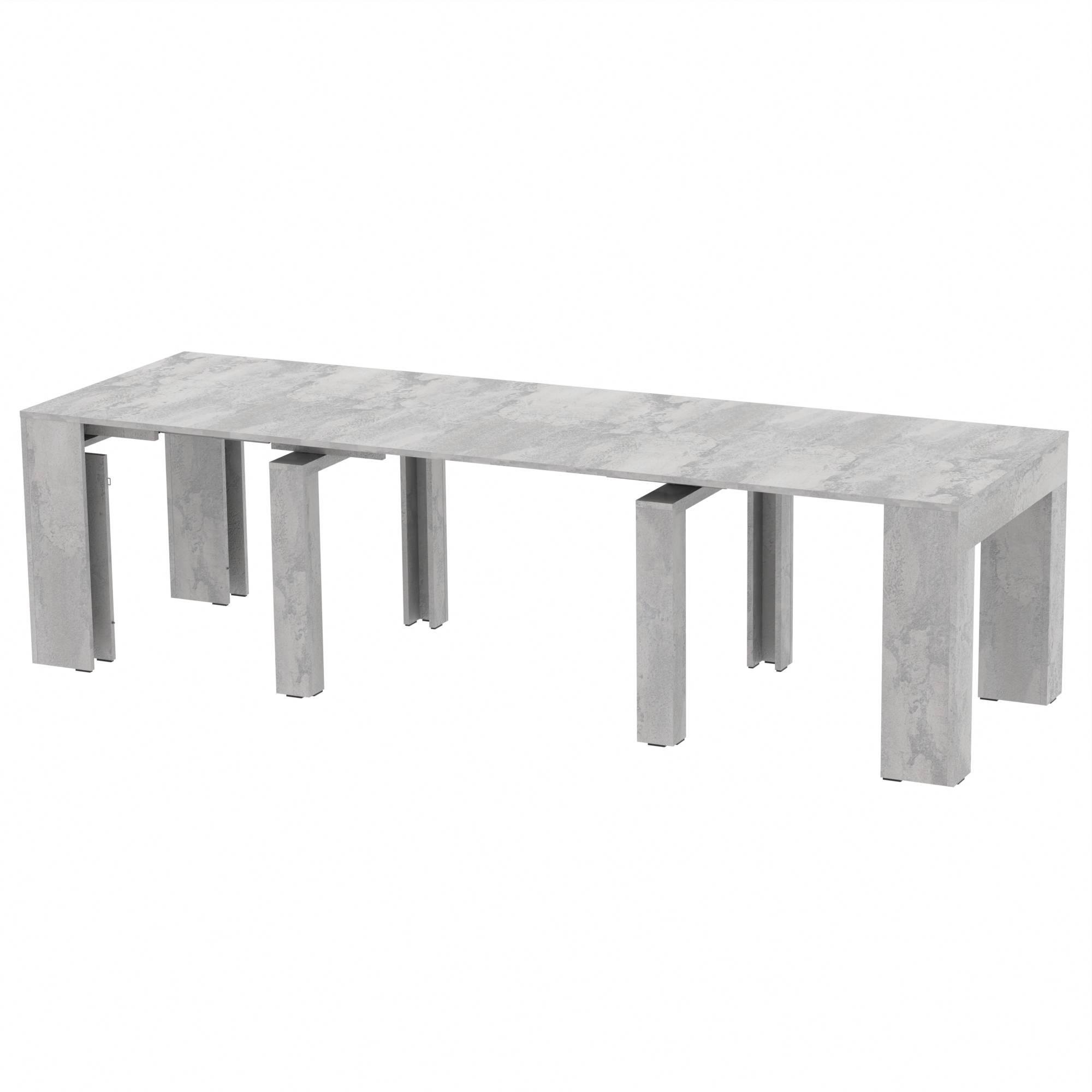 Обеденный раздвижной стол Неман ПИТОН Люкс Бетонный камень