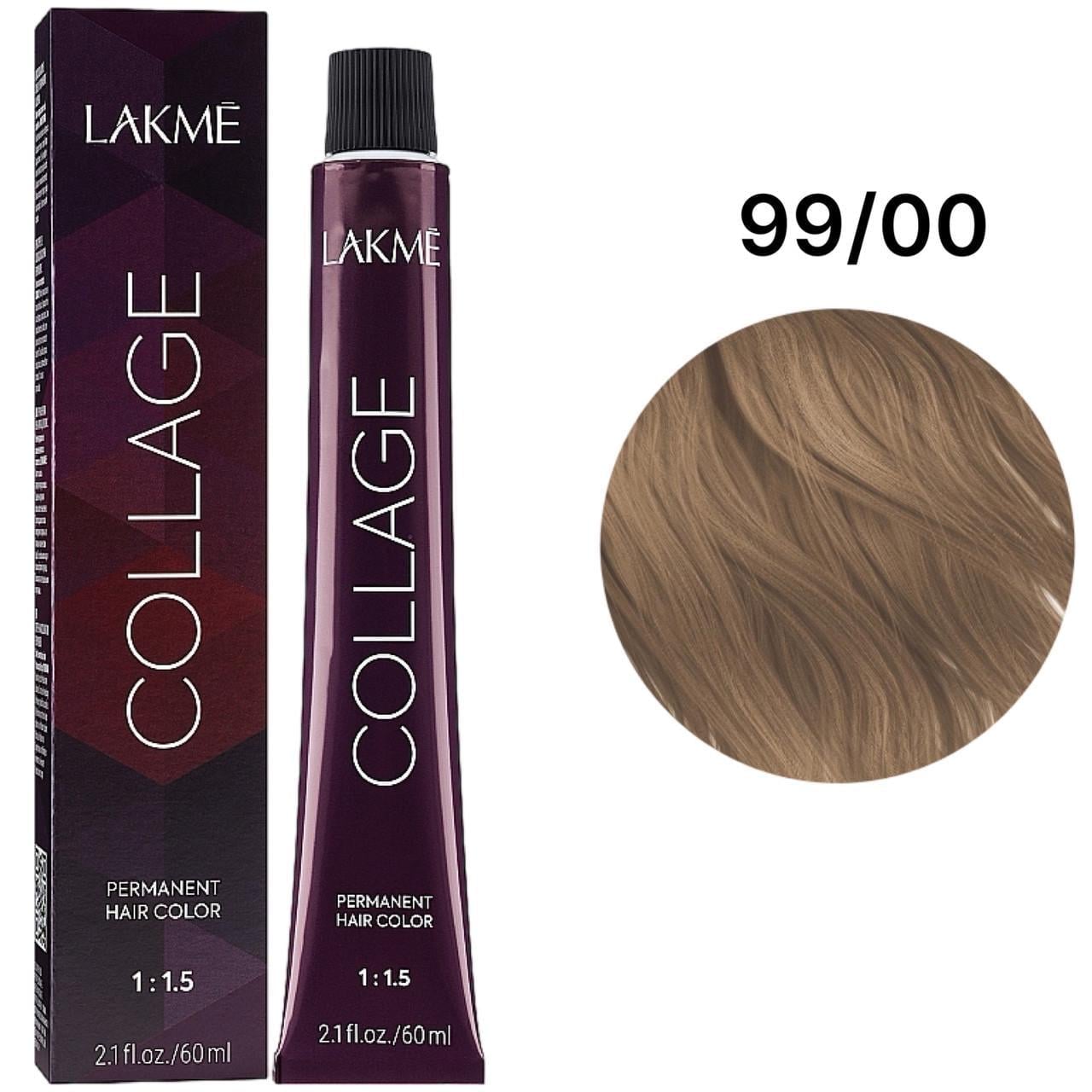 Краска для волос стойка Lakme Collage Creme Hair Color 99/00 Очень светлый блондин натуральный интенсивный 60 мл