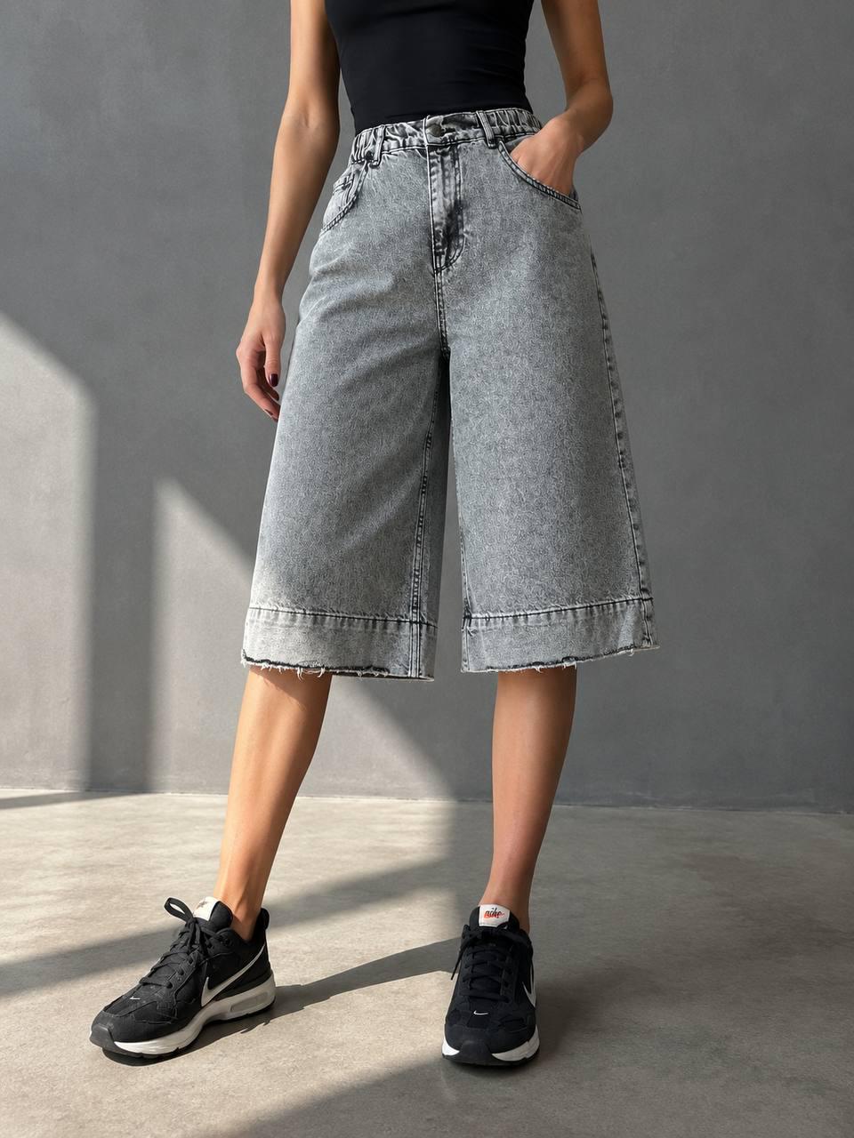Шорты женские джинсовые Sherocco 393 бермуды длинные р. 25 Серый (26755954)