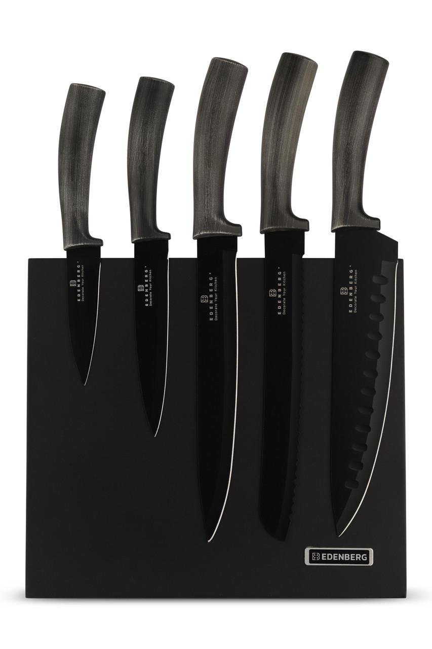 Набор ножей Edenberg 6 пр. из нержавеющей стали на магнитной подставке (EB-965) - фото 8 Набор ножей Edenberg 6 пр. из нержавеющей стали на магнитной подставке (EB-965) - фото 8