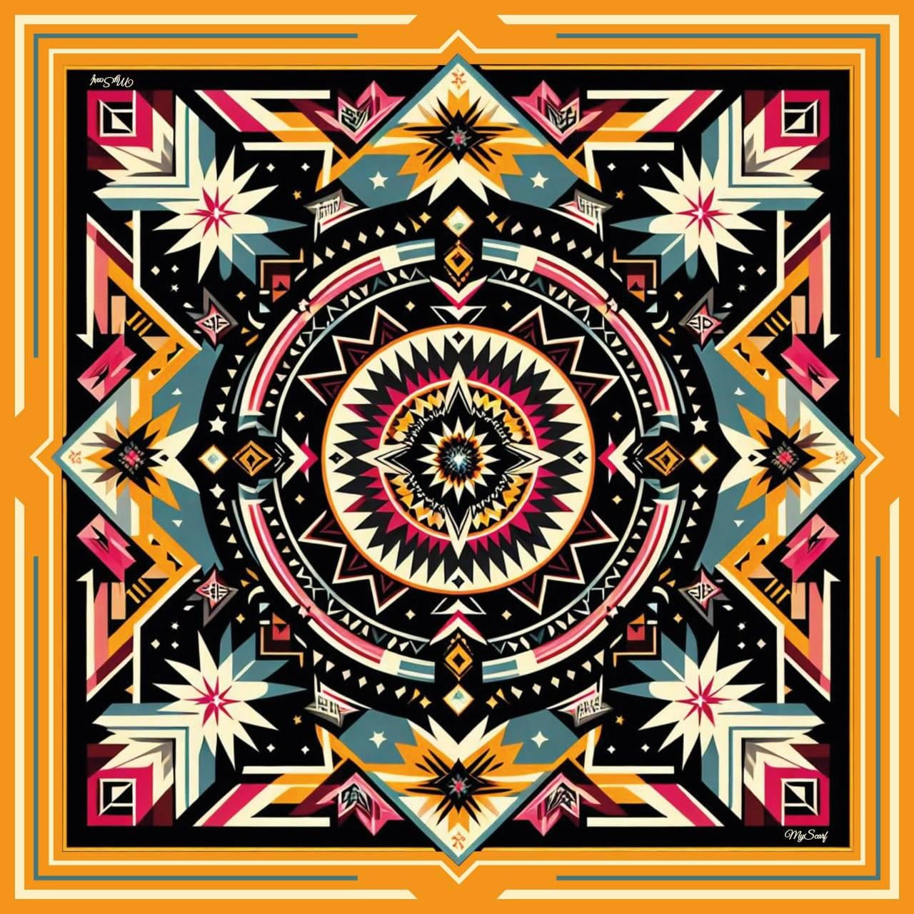 Хустка шовкова My Scarf Карпатська зірка 70x70 см Золотий