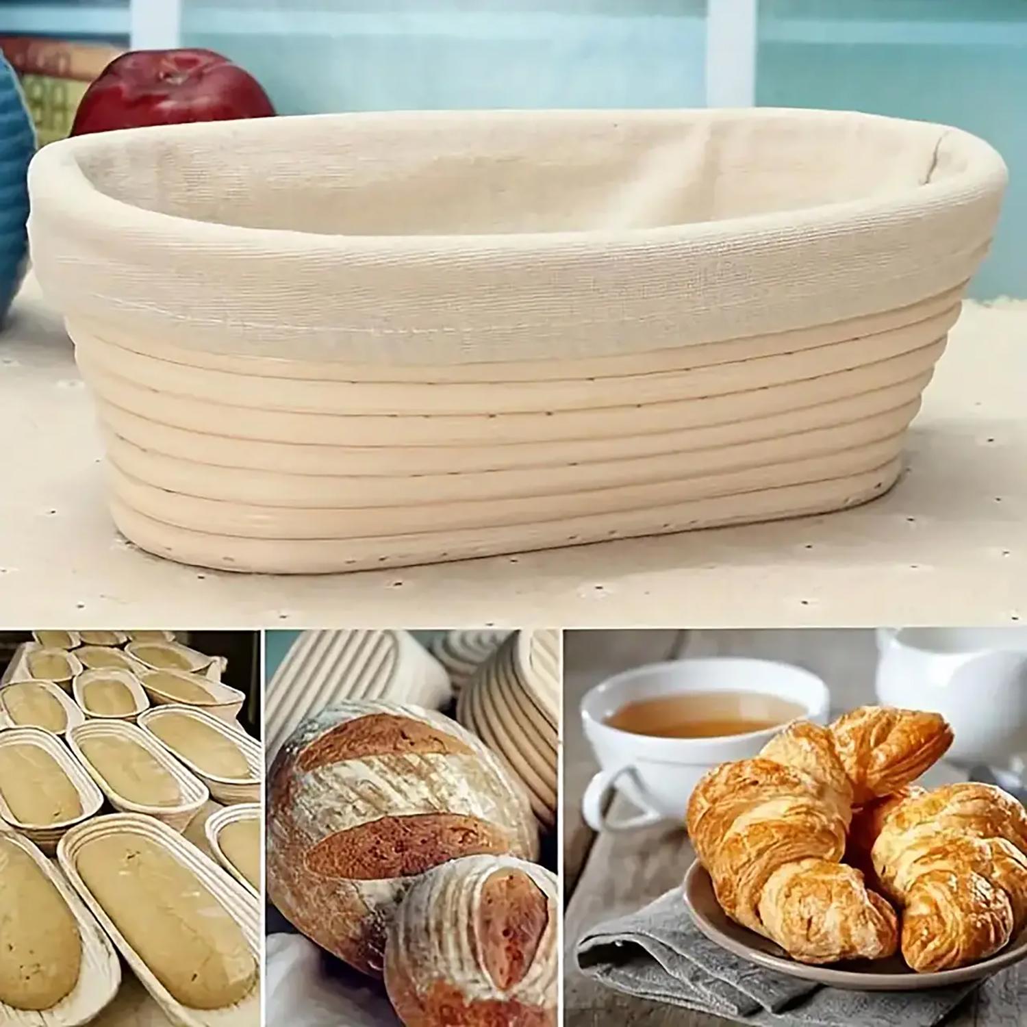 Набор для выпечки хлеба с овальной корзинкой для расстояния из ротанга и чехлом/ковриком-слингом/шпателем (87929) - фото 8 Набор для выпечки хлеба с овальной корзинкой для расстояния из ротанга и чехлом/ковриком-слингом/шпателем (87929) - фото 8