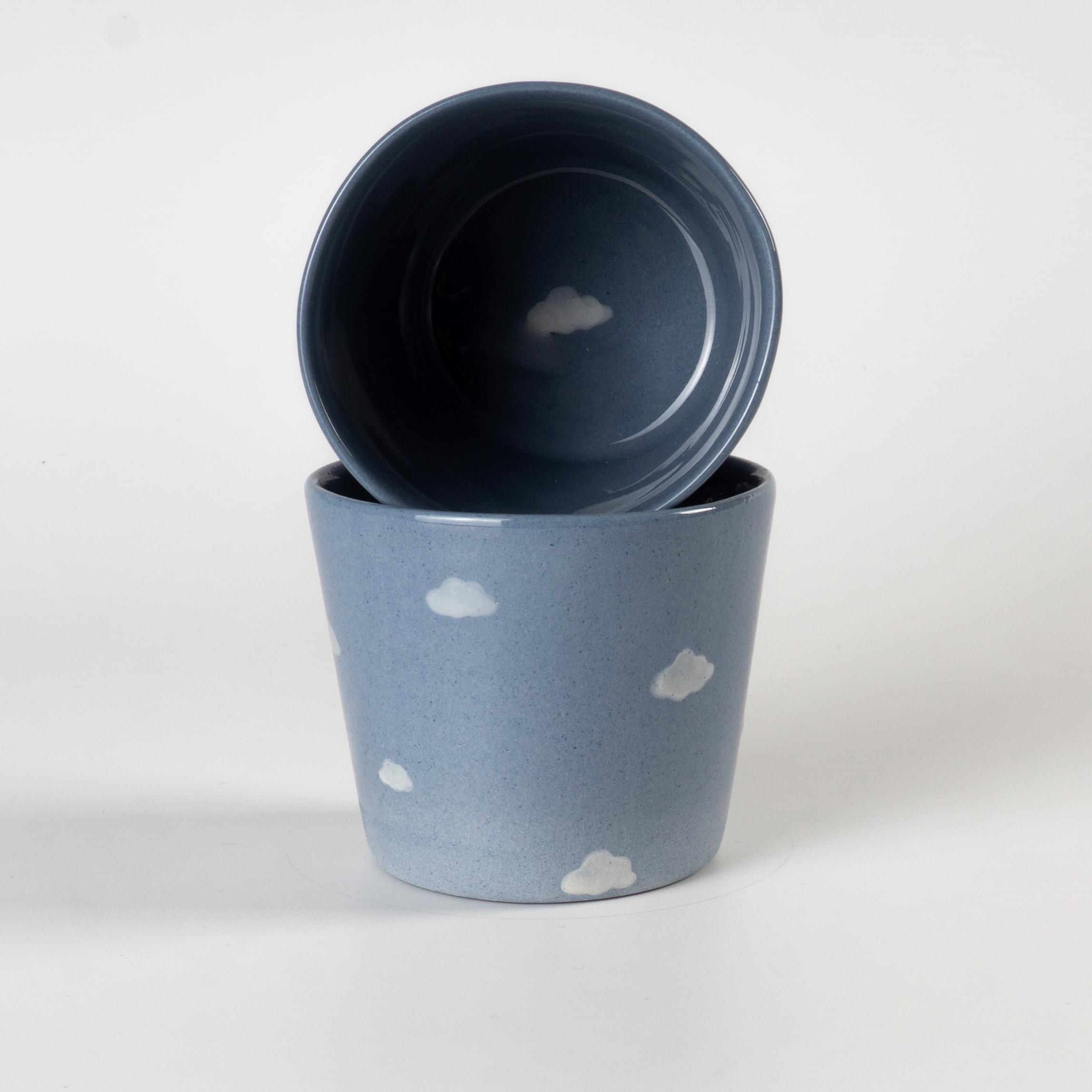 Стаканчик керамический с облаками ручная работа полуфарфор 200 мл (PRS-GL-IMG-ONE-I-CLUD) - фото 3