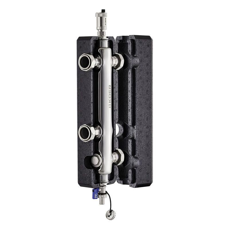 Гидрострелка KOER KR.S1033 2"/2" с дренажным краном 1-1/4"НР SUS304 (KR3181)