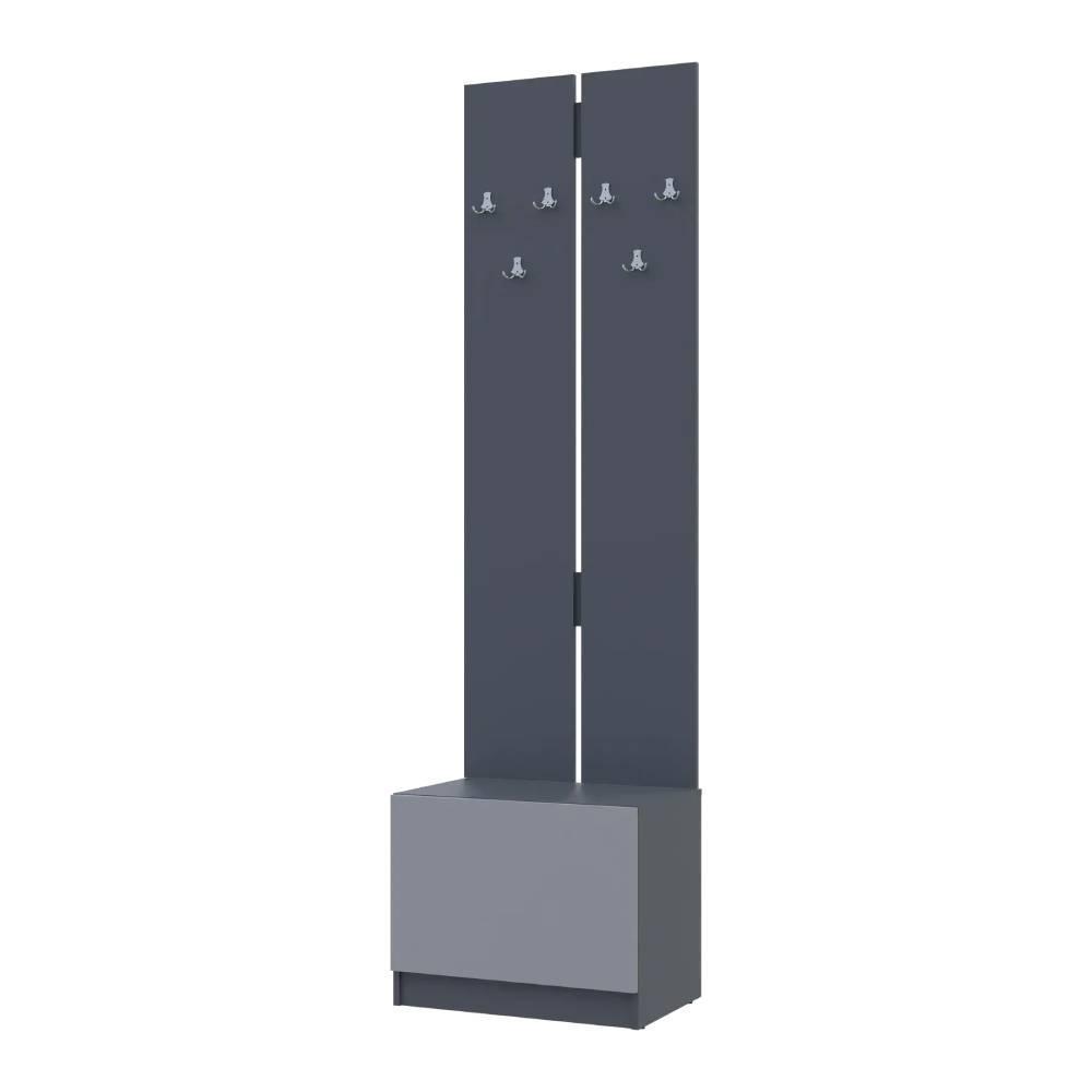 Вешалка с тумбой для обуви Doros Сола DRS-011740 60х40х215 см Графит/Серый (44900343)