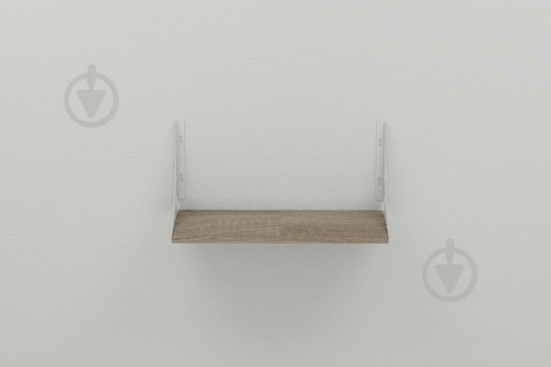 Полка настенная Ferrum-decor Ханди 2 240x600x240 металл Белый ДСП Сонома Трюфель 16 мм (XND0033)