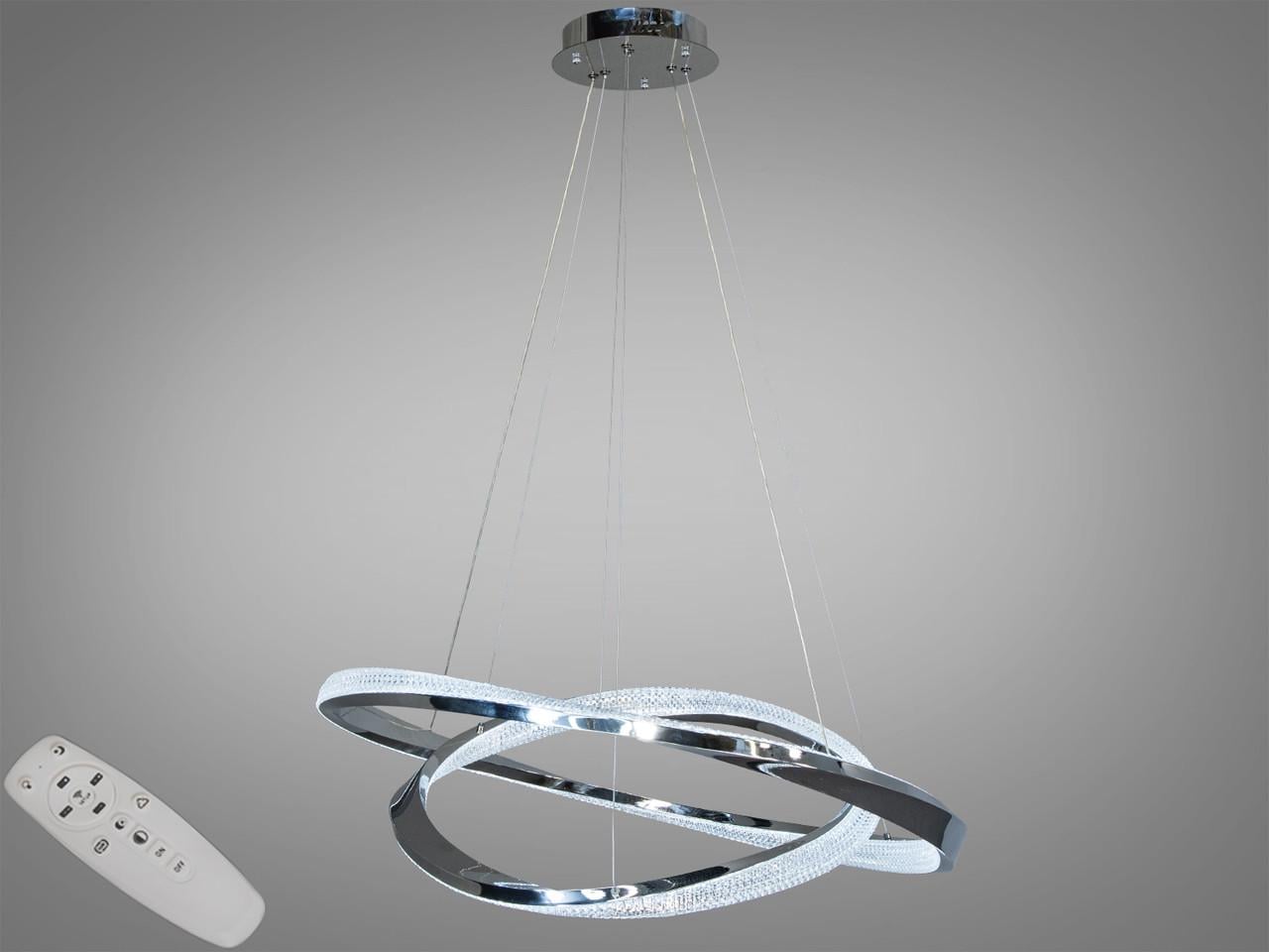 Люстра LED с пультом D2486-800+600HR-LS 100W на 14 м2 Хром (2565712488)