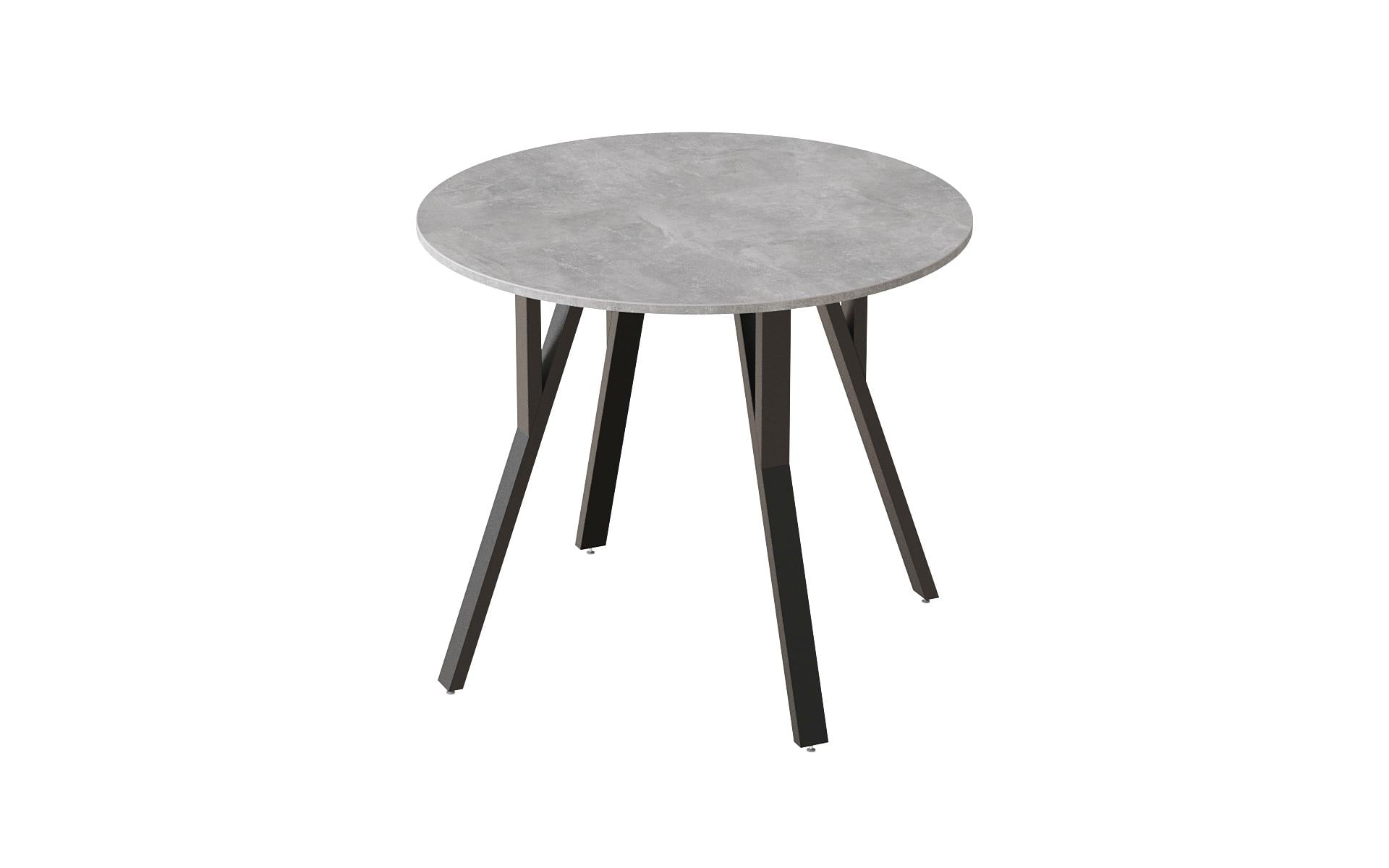 Обеденный стол круглый Ferrum-decor MARSI 4 870-4 ножки конусные металл/ДСП 16 мм 750x870x870 мм Черный/Бетон (FRD-107436)