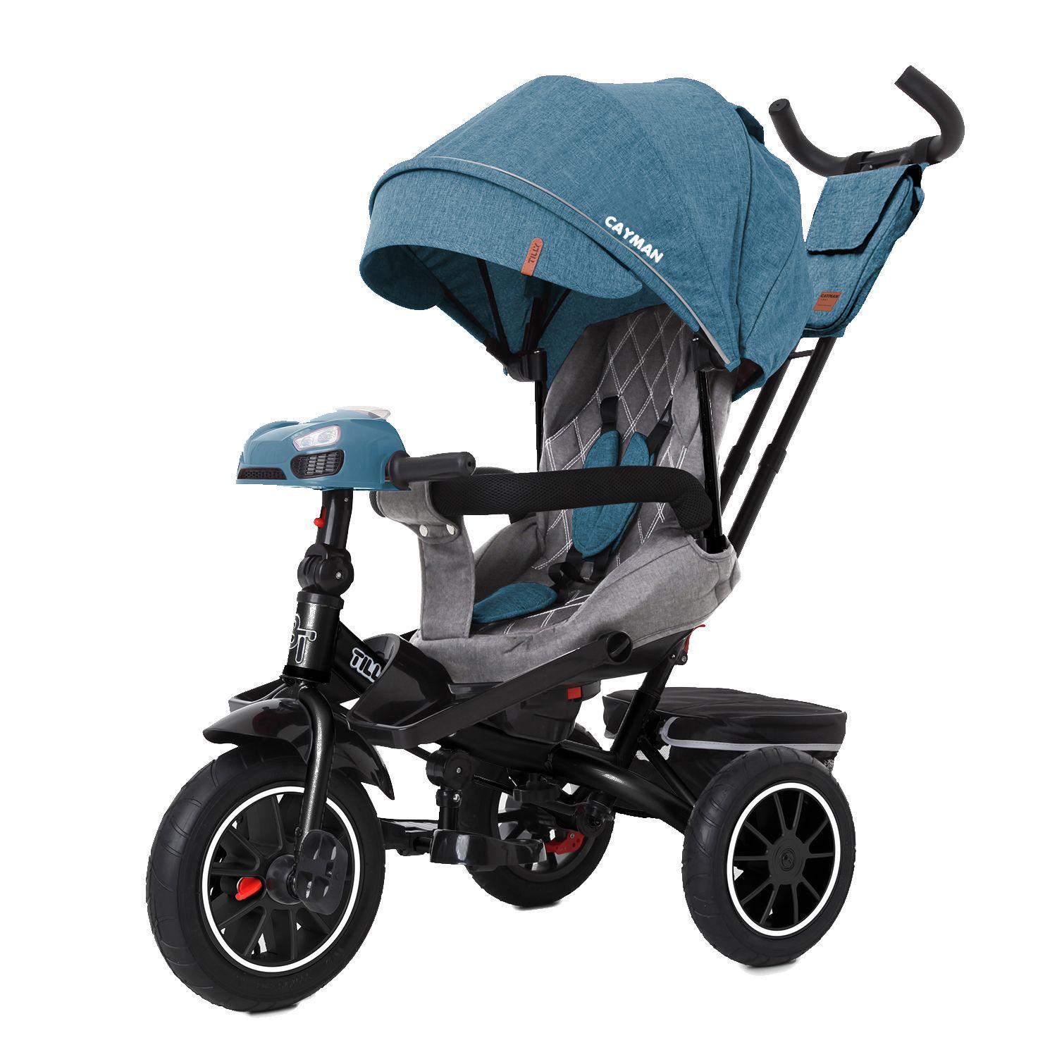 Велосипед детский трехколесный TILLY CAYMAN T-381/7 с пультом и усиленной рамой Бирюзовый (543043034)