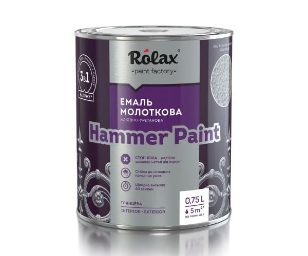 Эмаль молотковая алкидно-уретановая HAMMER PAINT 0,75 л Зеленый (6802) - фото 1