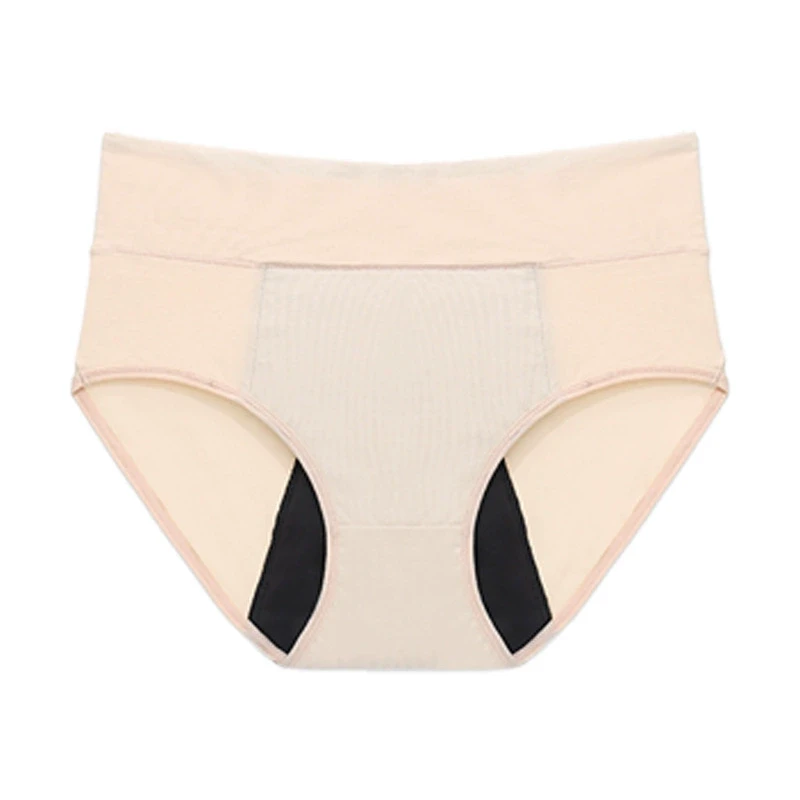 Трусы впитывающие для месячных от протеканий с 4-х слойной ластовицей от переднего до заднего пояса 3XL Бежевый (2751590148)