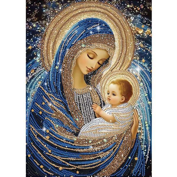 Алмазная мозаика Дева Мария 30х40 см (C02107)