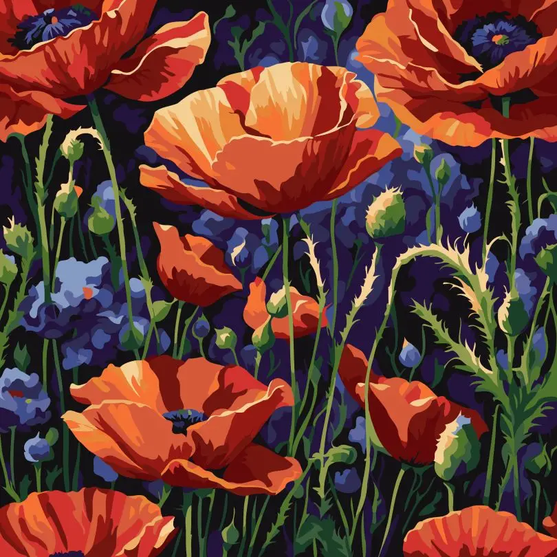 Картина по номерам ArtStory Маковое цветение 30x30 см без коробки (AS2093)