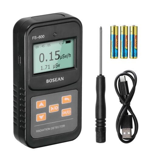 Дозиметр Bosean FS-600 с счетчиком Гейгера и радиационный тестером Черный