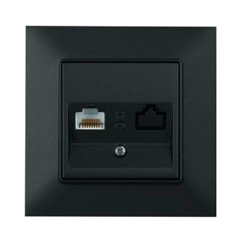 Компьютерная розетка Panasonic Arkedia Slim RJ45 CAT5e Черный (15627-е)