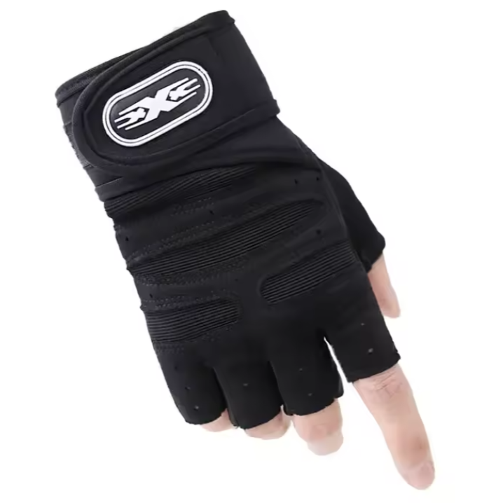 Перчатки для фитнеса с открытыми пальцами XL Black