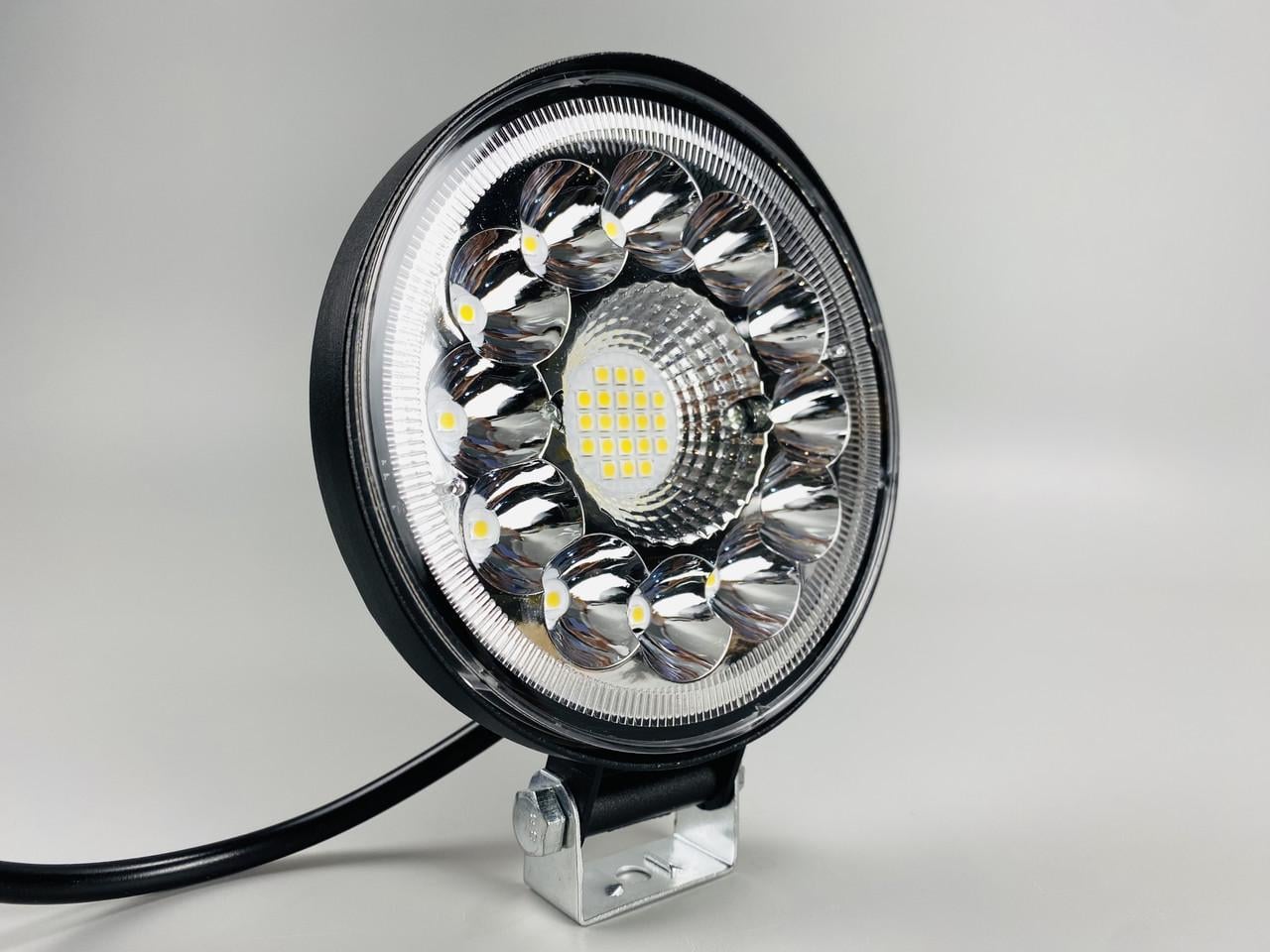 Фара LED круглая 33 led диода 6500K/воздушный клапан IP67 (9-80В led chip 3030)