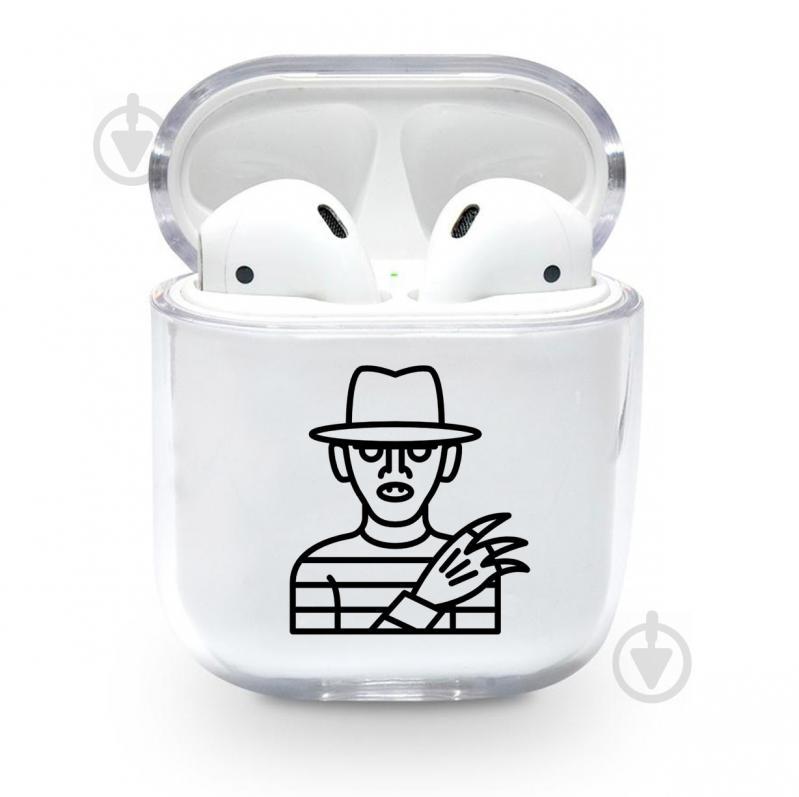 Прозрачный силиконовый чехол Apple AirPods с рисунком - Freddy Kruege (KAP1215)
