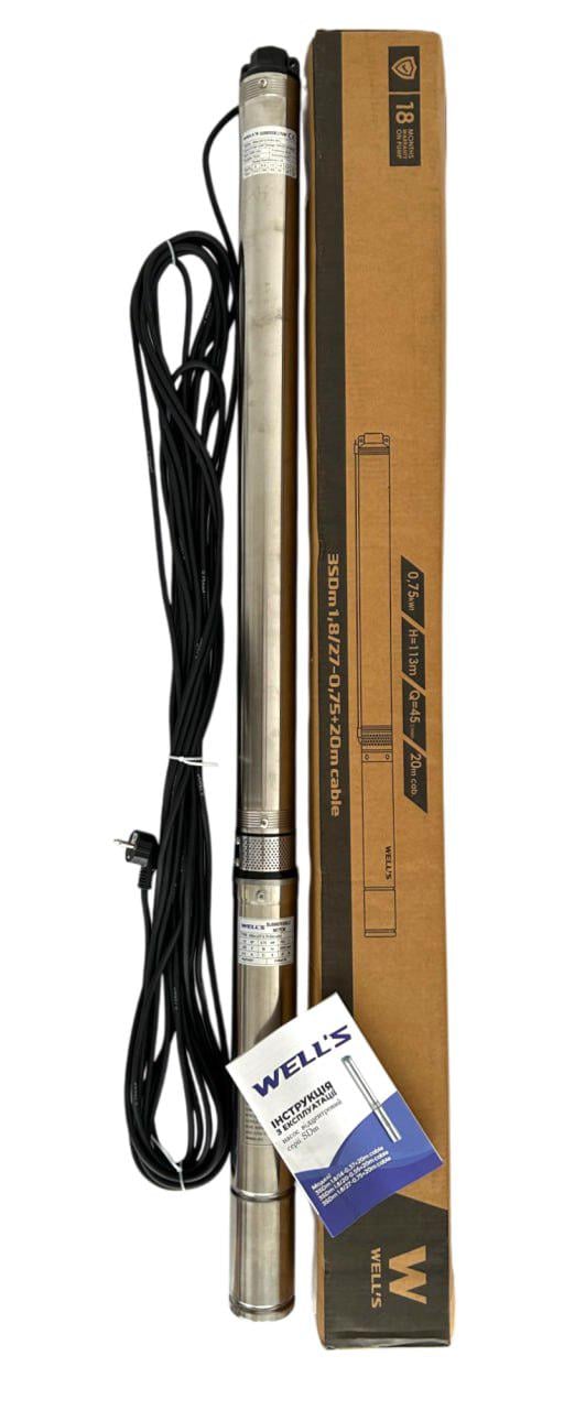 Насос 3SDm1,8/27-0,75 Well's центробежный для скважин - фото 2 Насос 3SDm1,8/27-0,75 Well's центробежный для скважин - фото 2