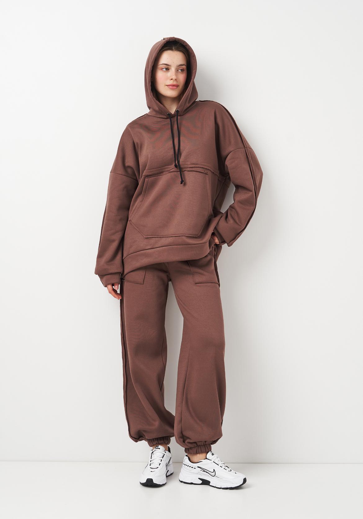 Спортивный костюм утепленный Вилена женский р. 60 Коричневый (2288073145) - фото 4 Спортивный костюм утепленный Вилена женский р. 60 Коричневый (2288073145) - фото 4