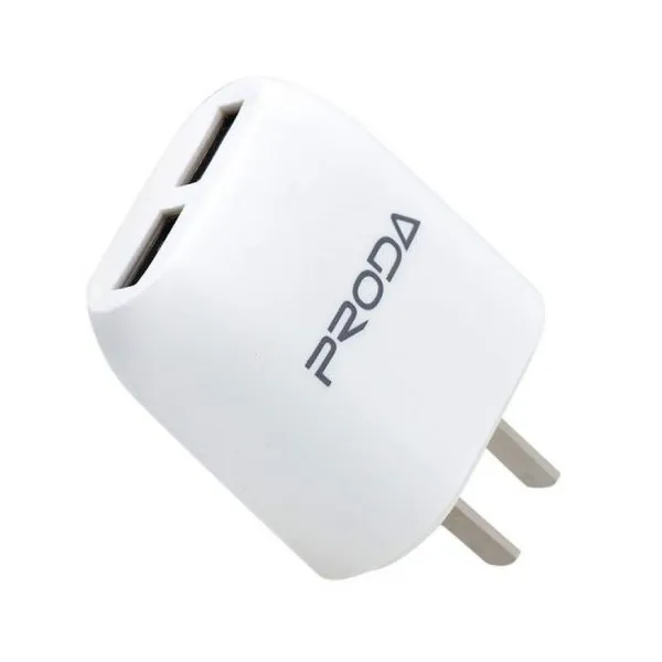 Зарядное устройство Proda RP-U21 Flat 2,1 A 2 USB 220 V вилка Тип А Белый (2000700002531)