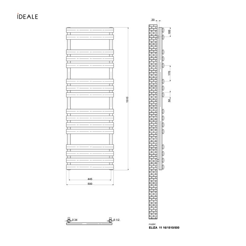 Рушникосушка дизайнерська Ideale Eliza 11 16/1510/500 Чорний - фото 3