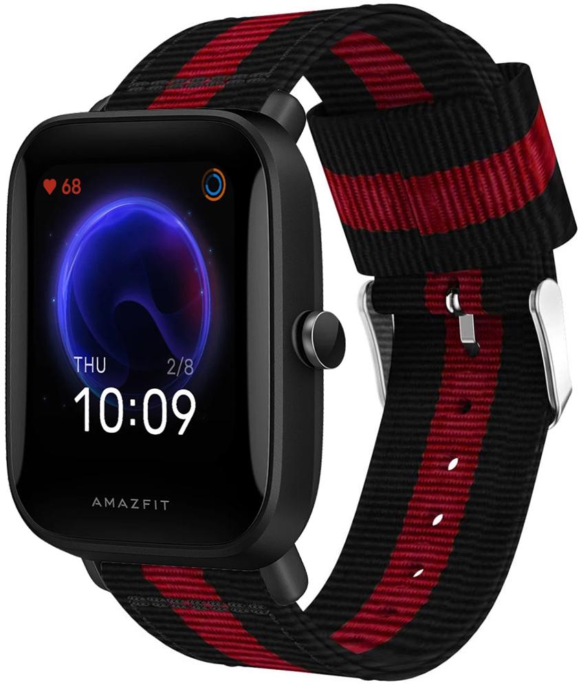 Ремешок тканевый Canvas для Amazfit Bip U Black/Red (20551)