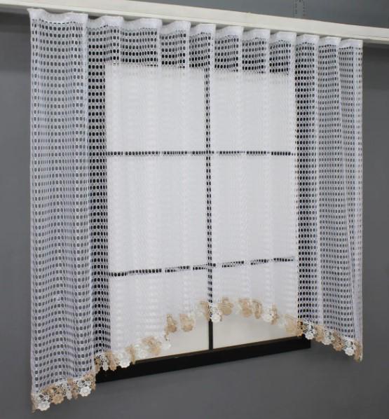 Тюль арка сітка з макраме 280х130 см Білий (000к 51-201) - фото 2 Тюль арка сітка з макраме 280х130 см Білий (000к 51-201) - фото 2