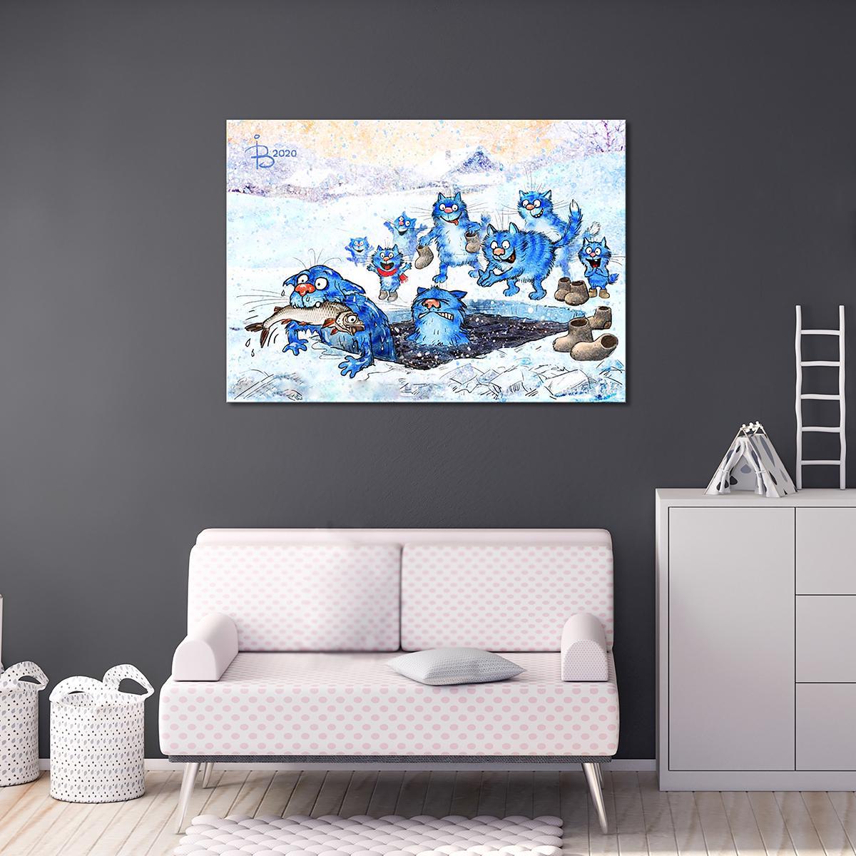 Модульная картина Ныряние в прорубь 1 модуль 30х45 см