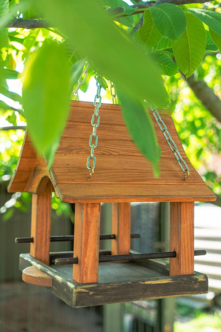 Кормушка для птиц и белок подвесная Сакура из натурального дерева 28×27×32 см Коричневый - фото 4 Кормушка для птиц и белок подвесная Сакура из натурального дерева 28×27×32 см Коричневый - фото 4